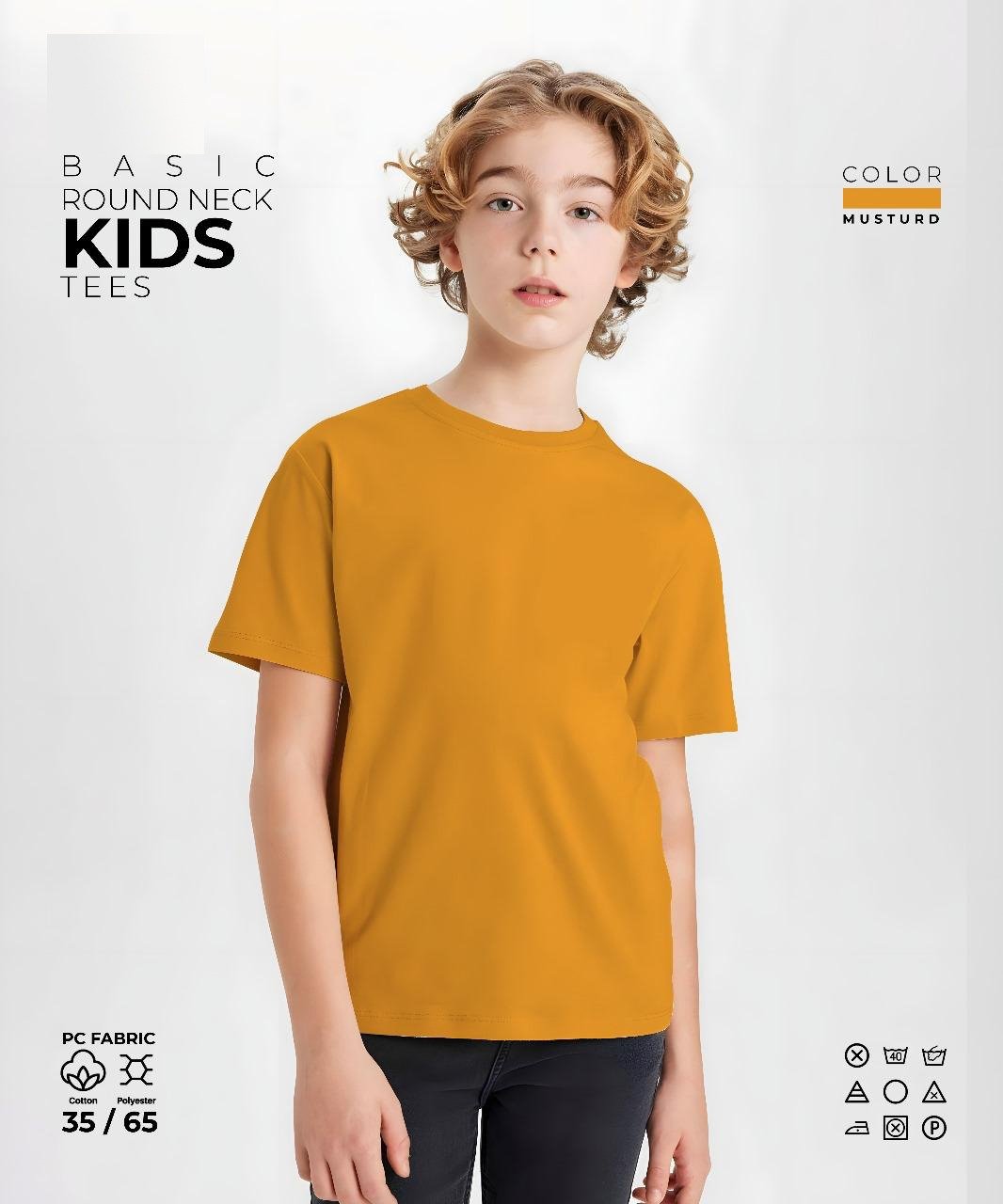 Mustard Kids Round Neck T-Shirt