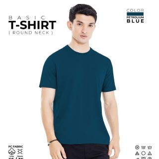 Basic Round Neck T-Shirt – Petroleum Blue